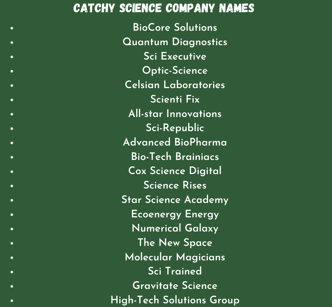 Science Company Names