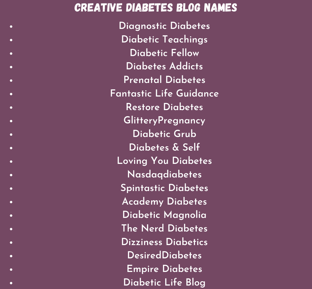 Creative Diabetes Blog Names