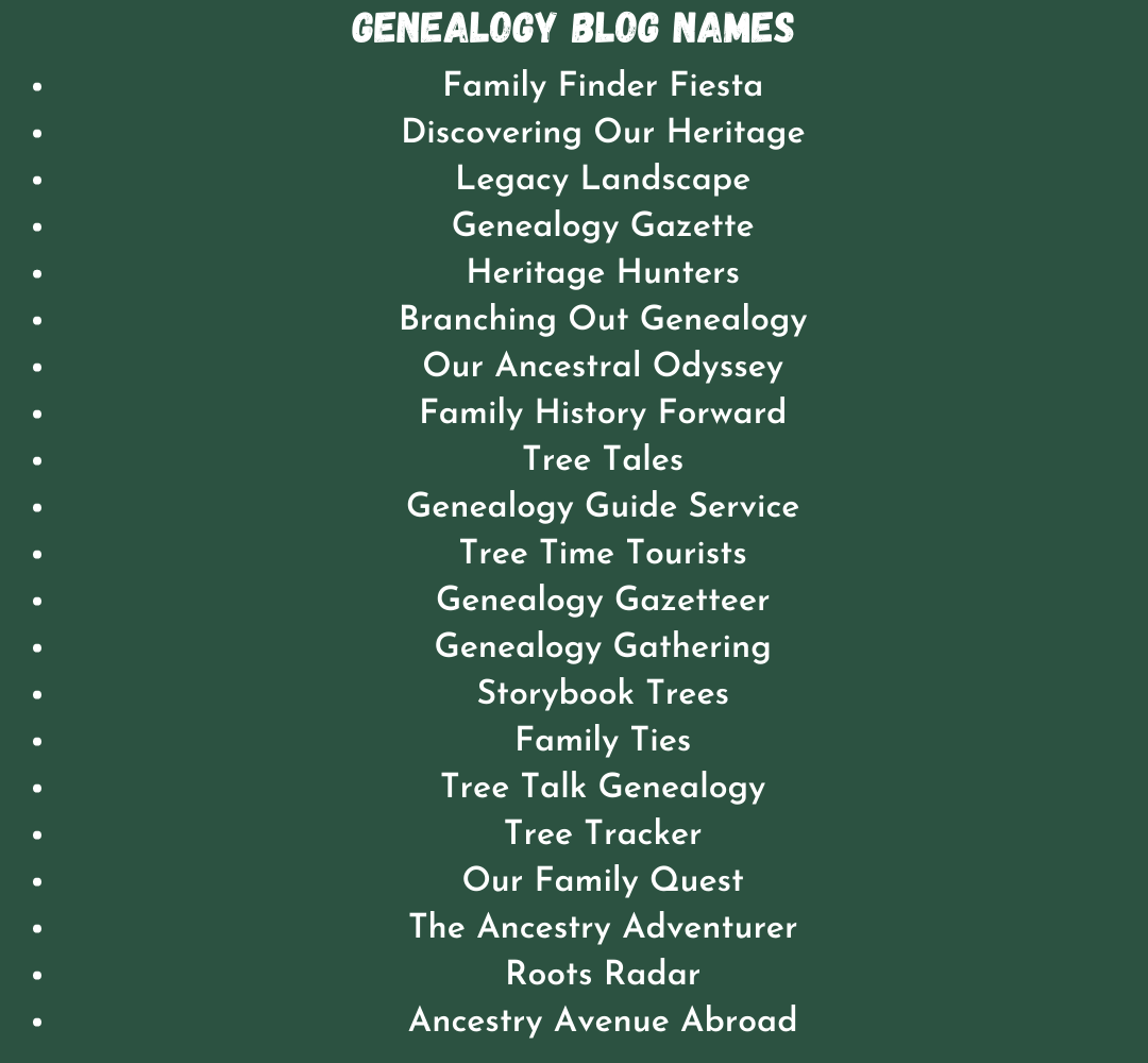 Genealogy Blog Names