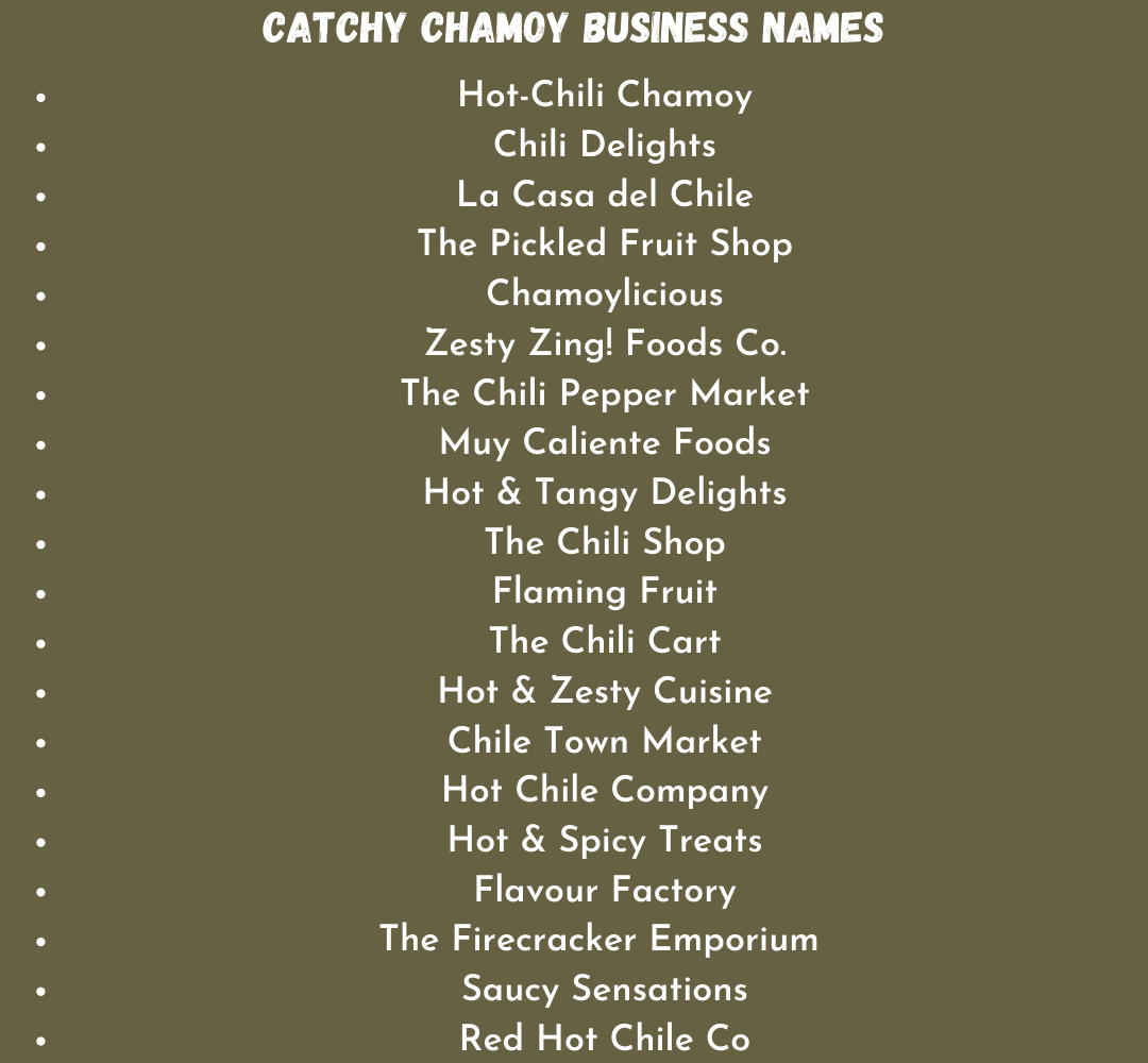 Chamoy Business Names