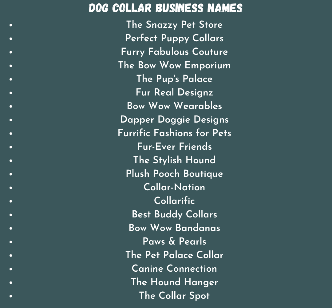 Dog Collar Business Names