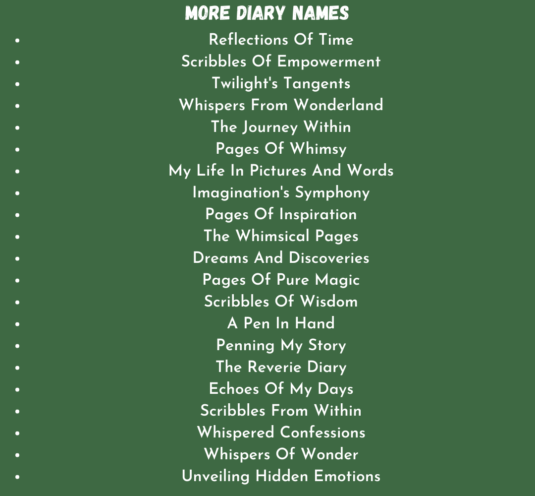 Diary Names