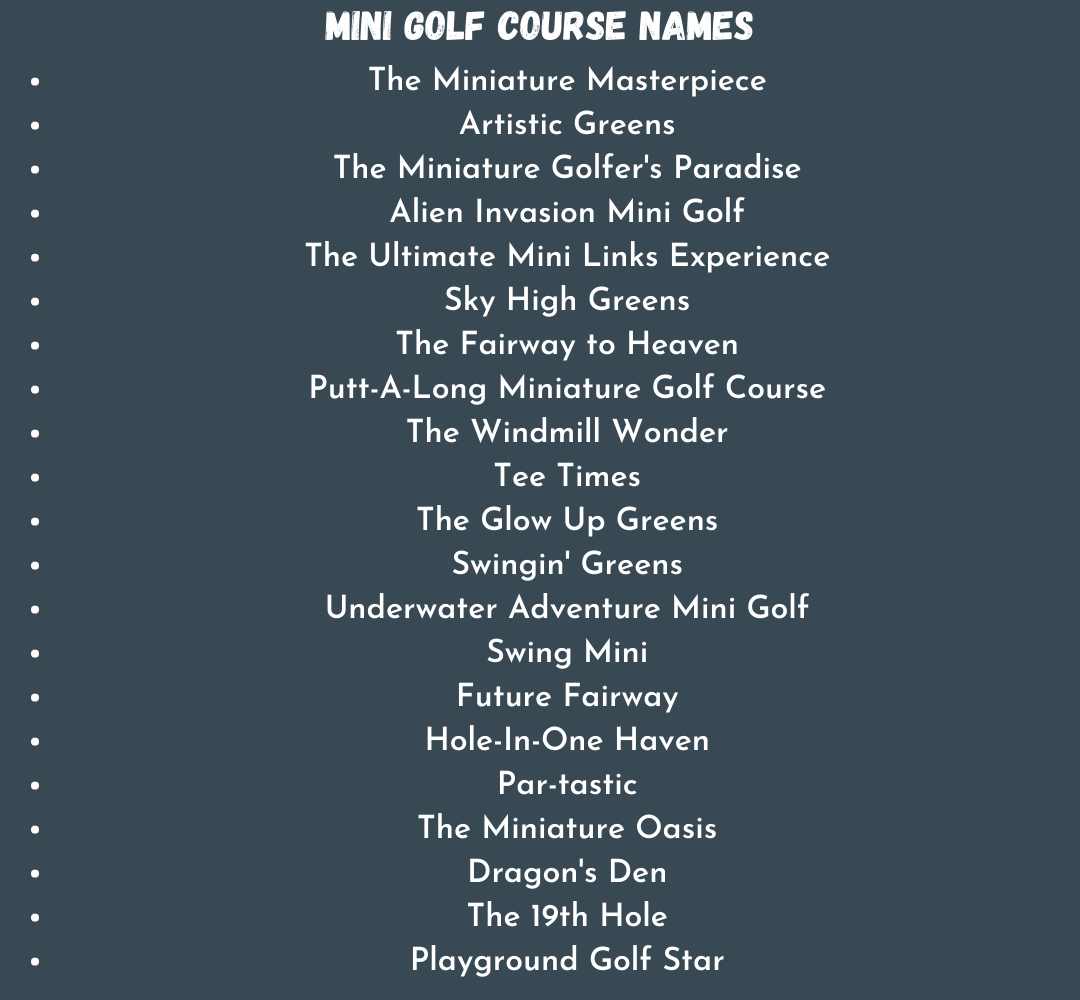 Mini Golf Course Names