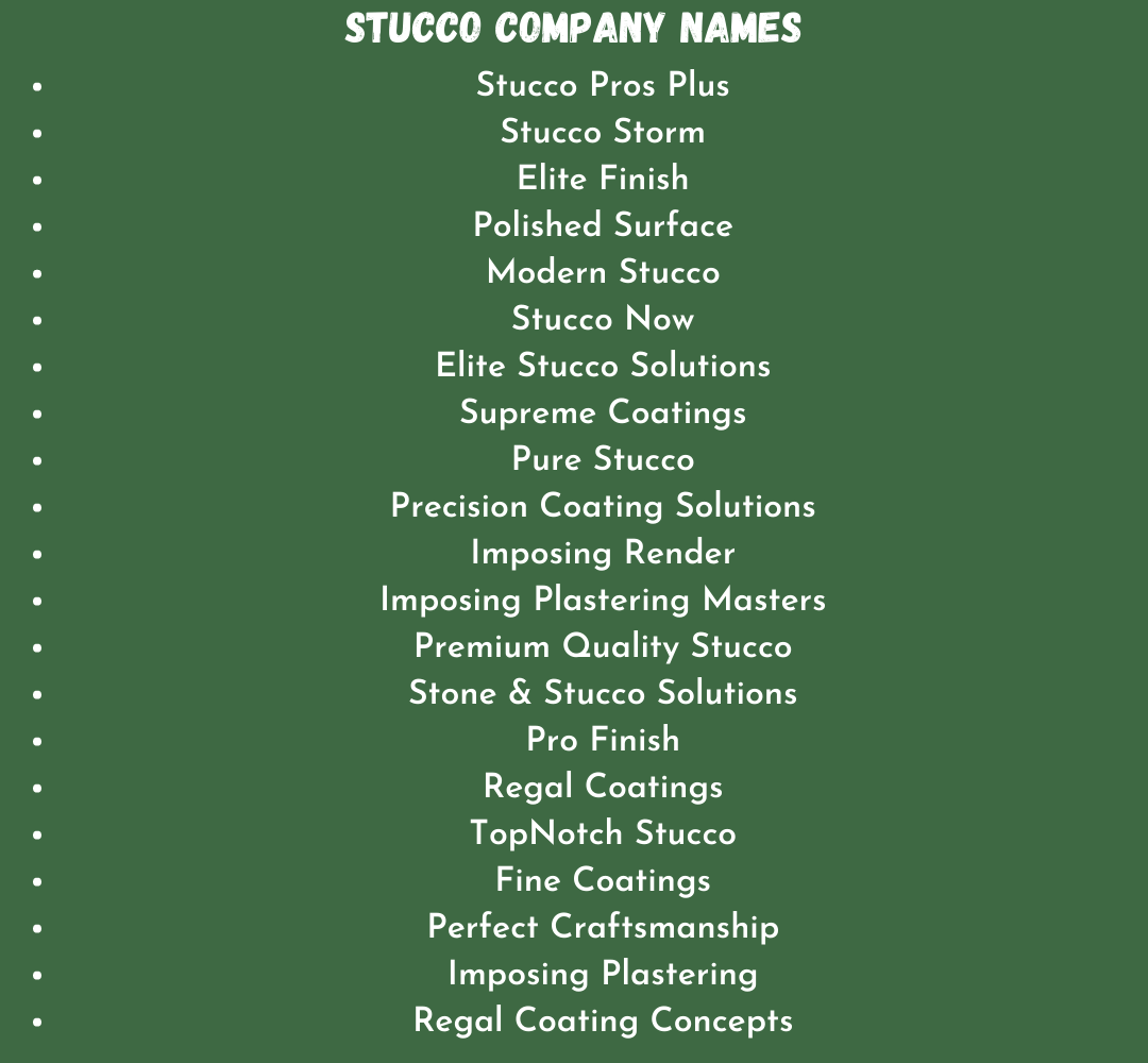 Stucco Company Names