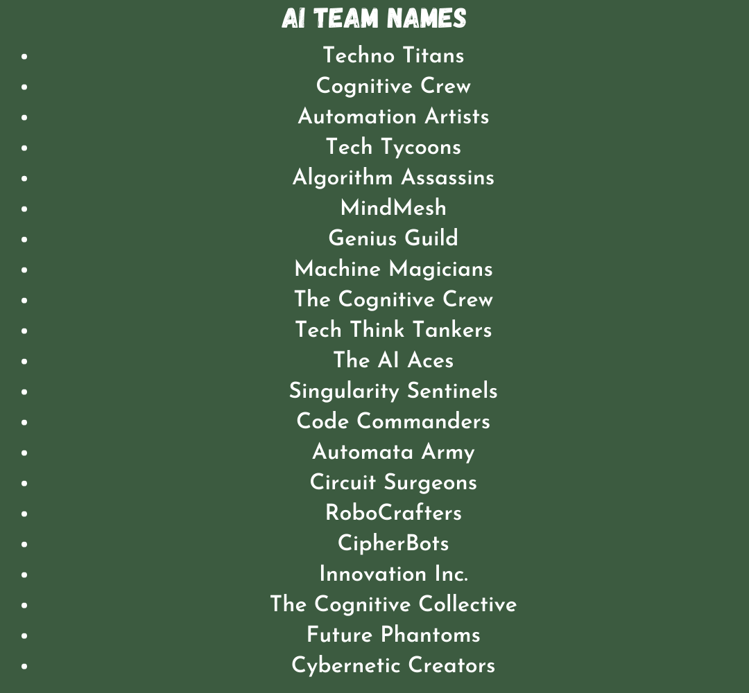 AI Team Names