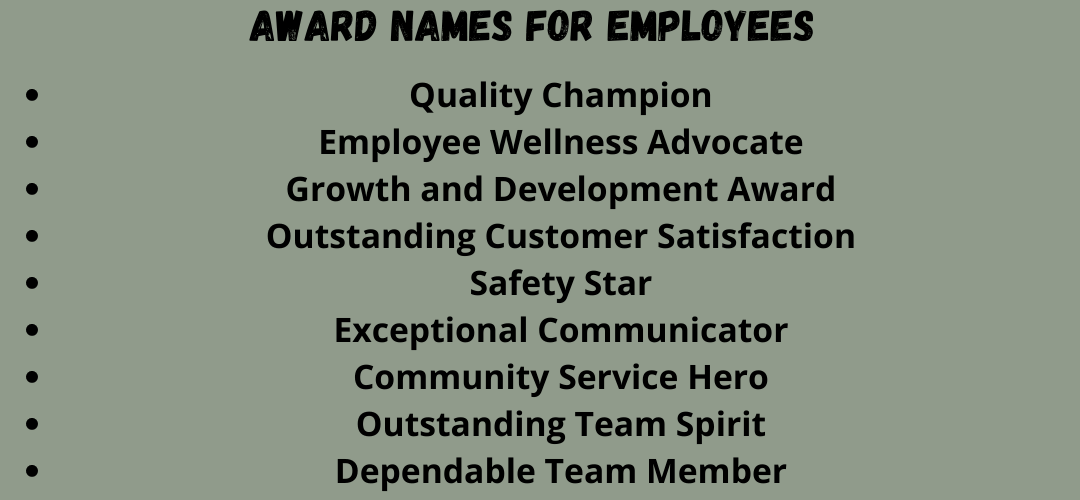 Award Names for Employees