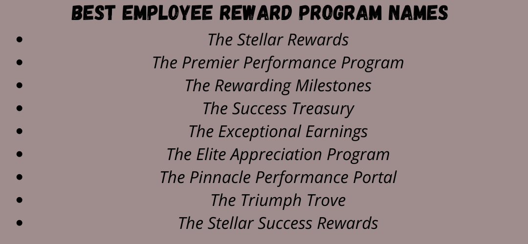 Best Employee Reward Program Names