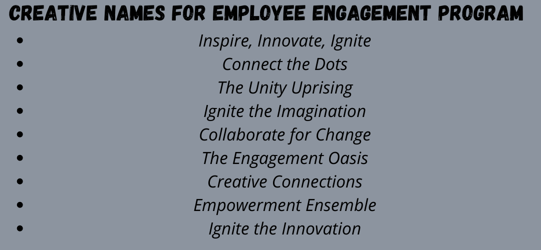 Creative Names for Employee Engagement Program