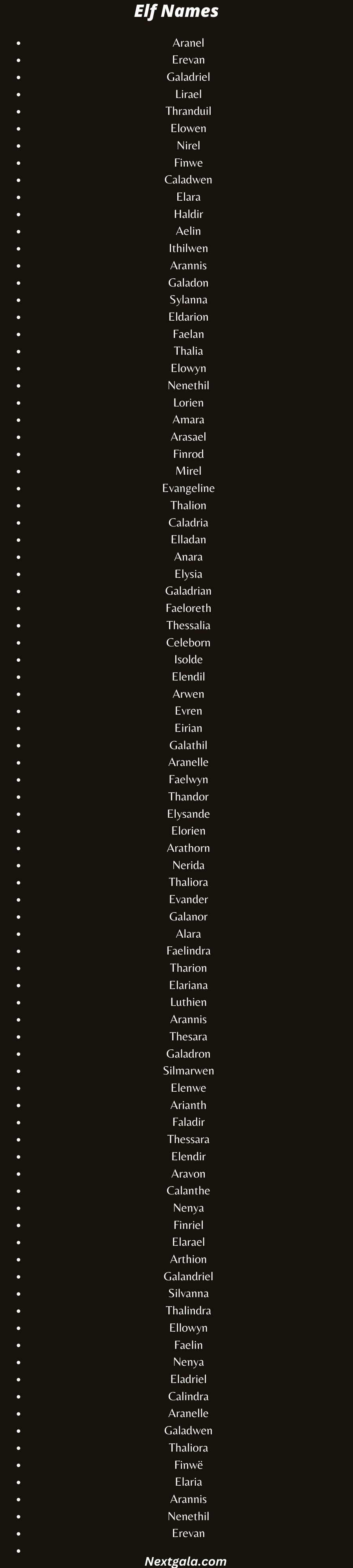 Elf Names