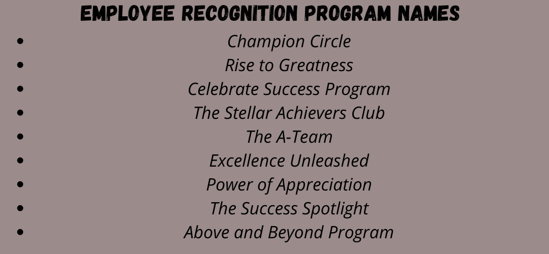 Employee Recognition Program Names