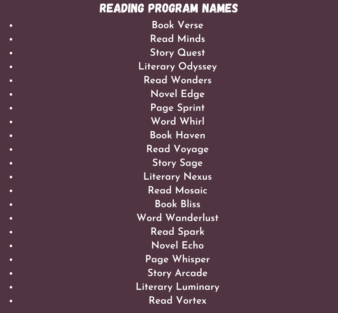 Reading Program Names