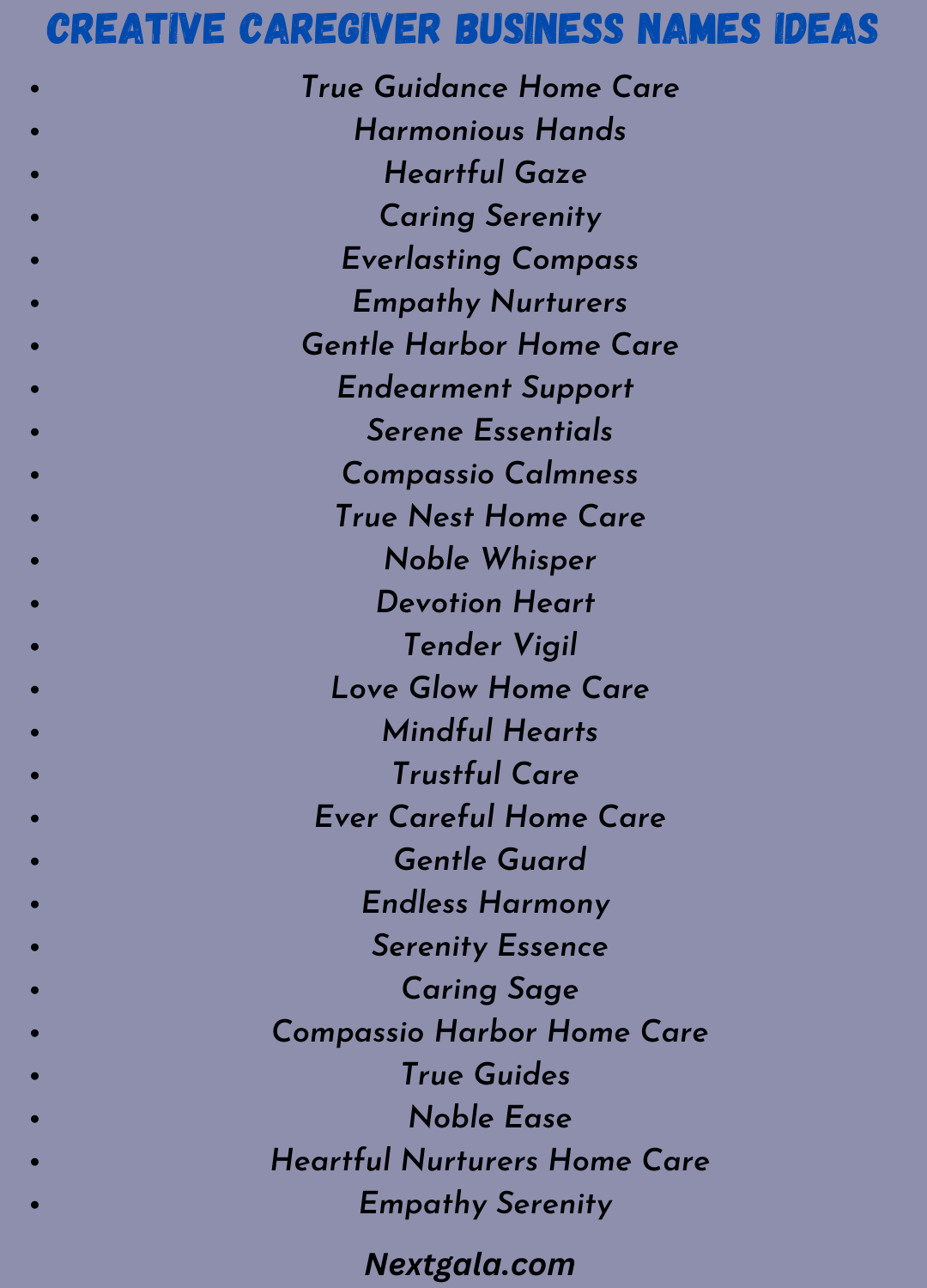 Creative Caregiver Business Names Ideas