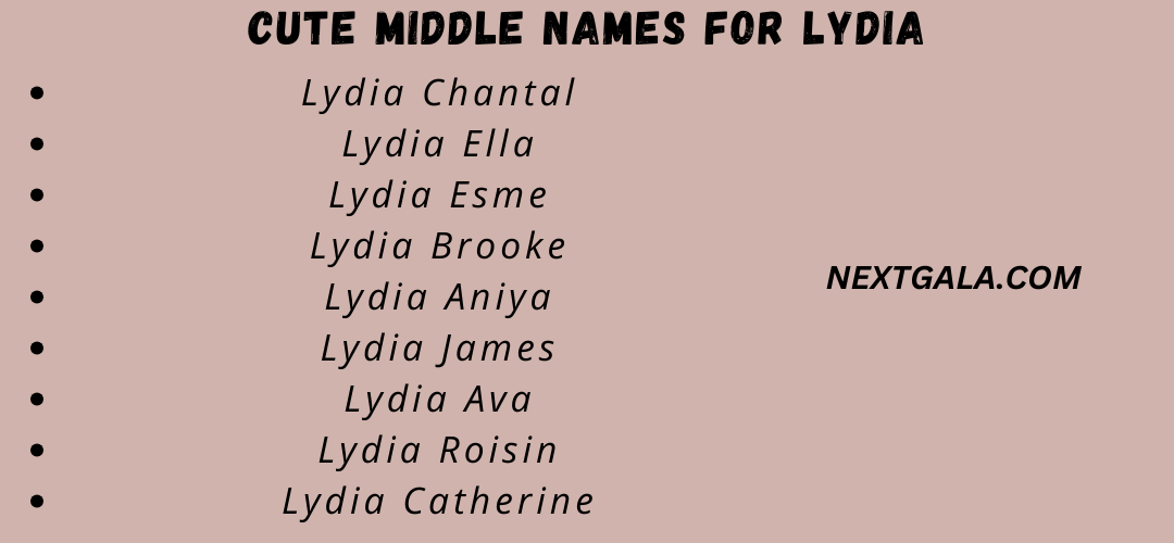 Middle Names for Lydia