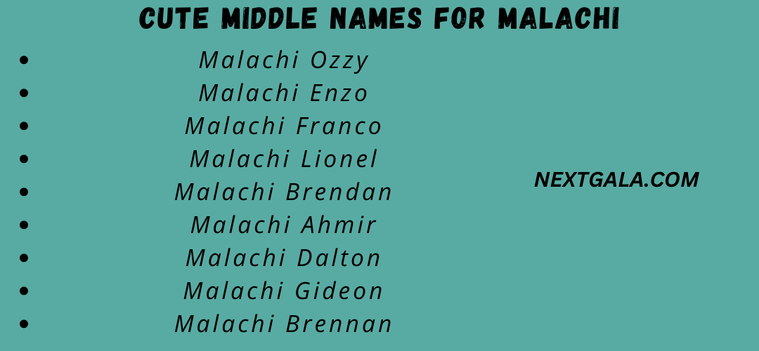 Middle Names for Malachi