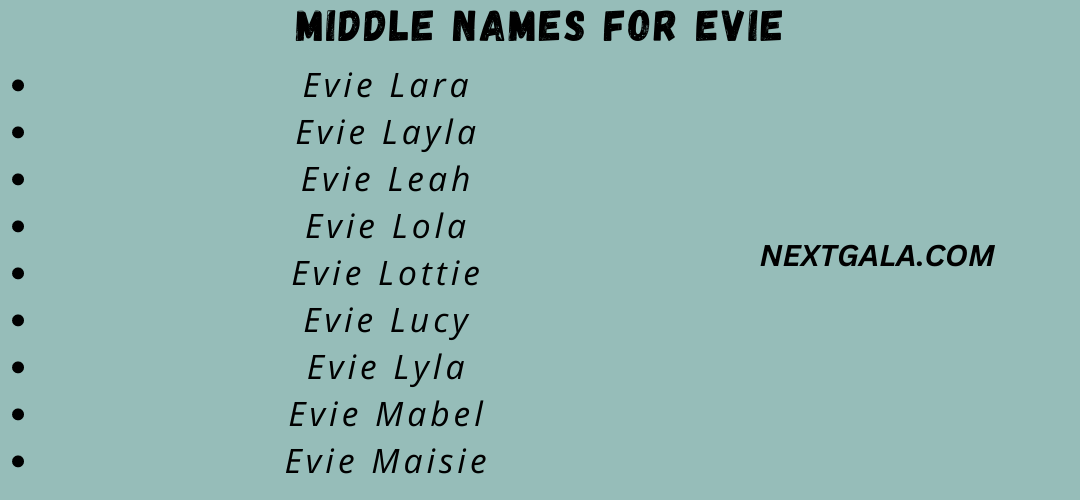 Middle Names for Evie