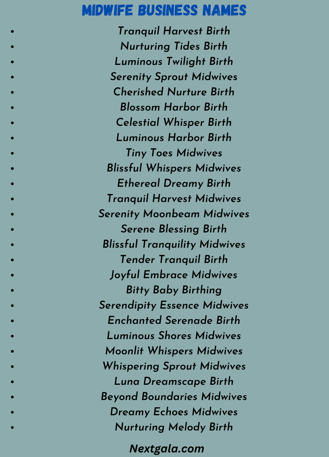 Midwife Business Names