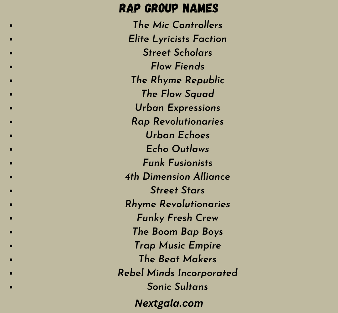 Rap Group Names