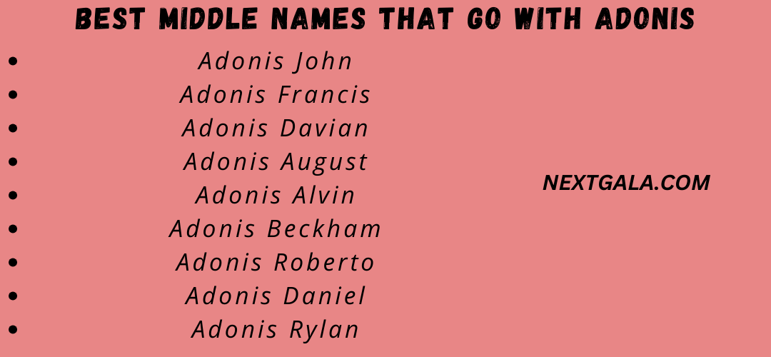 Best Middle Names That Go with Adonis