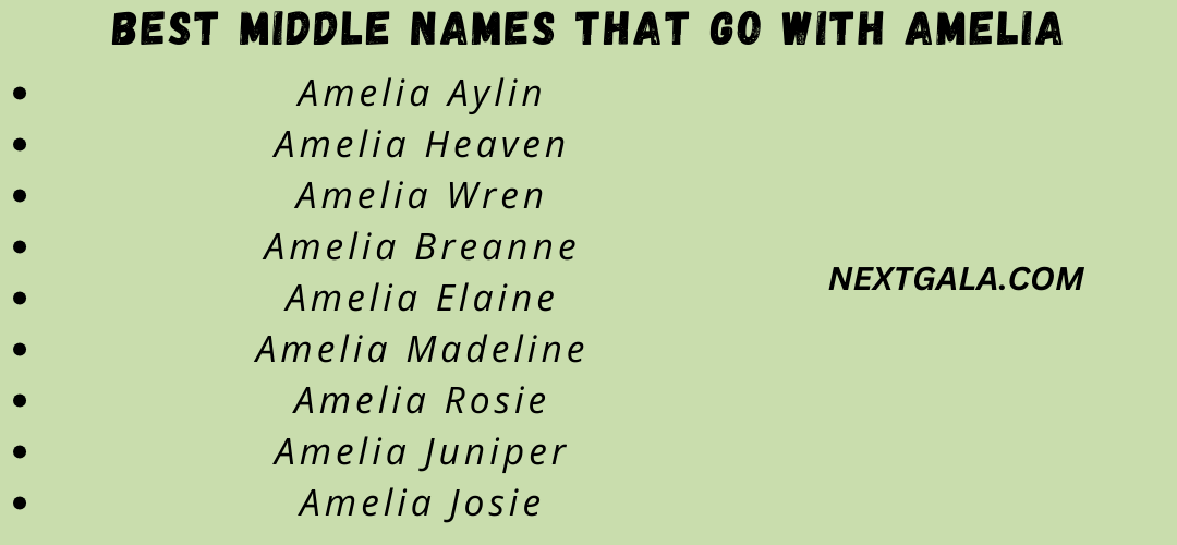 Best Middle Names That Go with Amelia