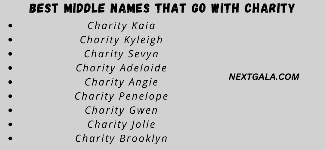 Best Middle Names That Go with Charity