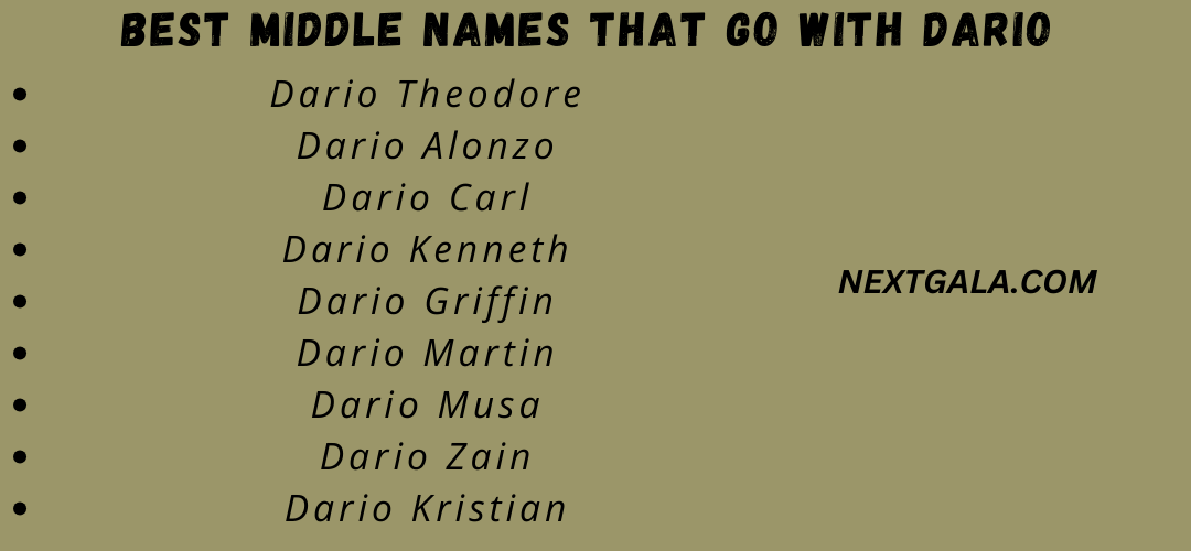 Best Middle Names That Go with Dario