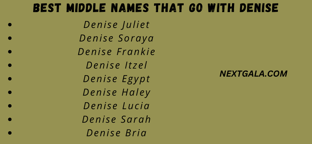 Best Middle Names That Go with Denise