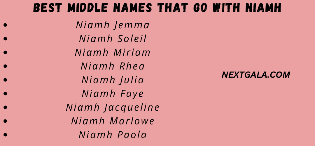 Best Middle Names That Go with Niamh