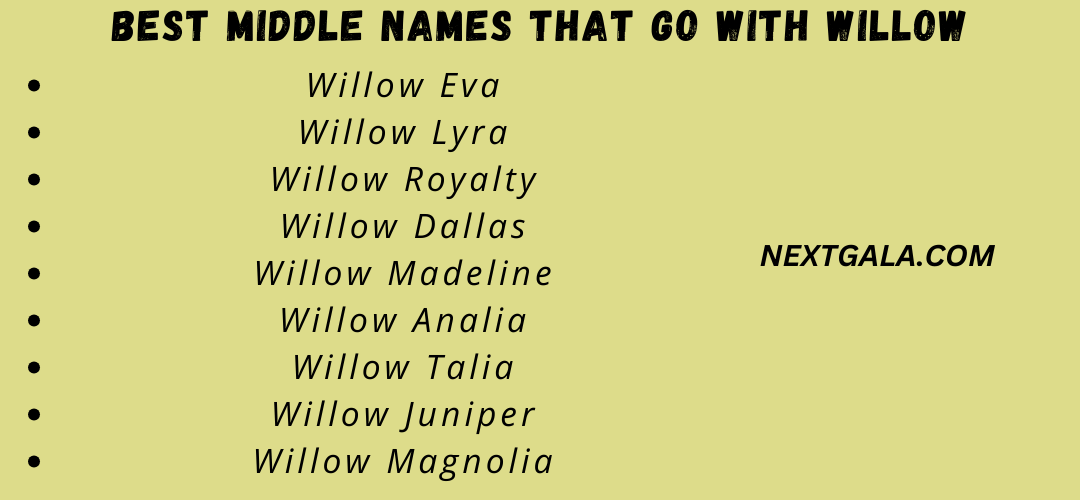 Best Middle Names That Go with Willow