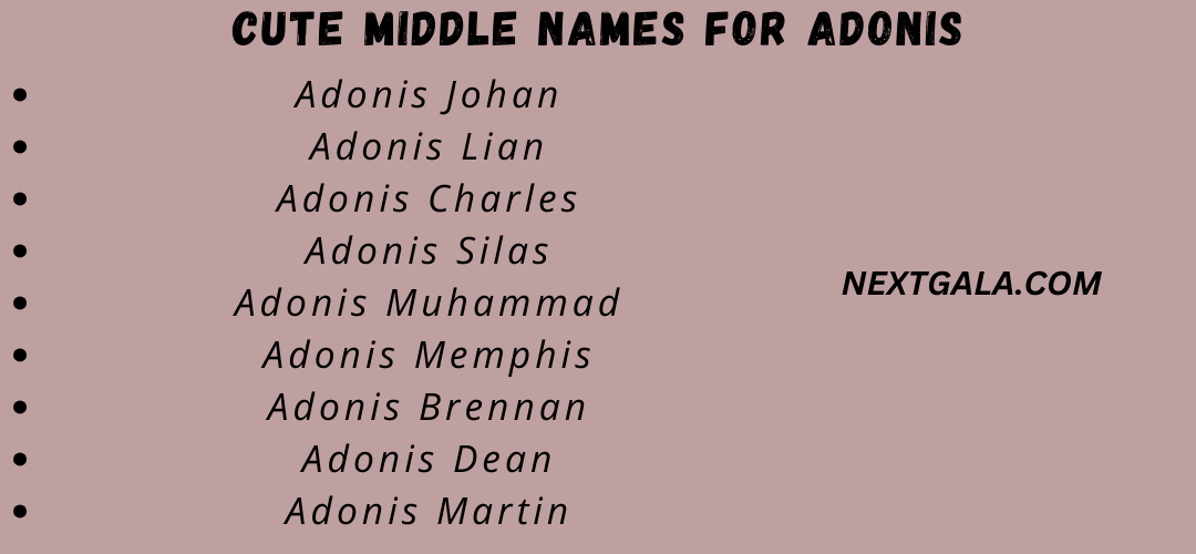 Middle Names for Adonis