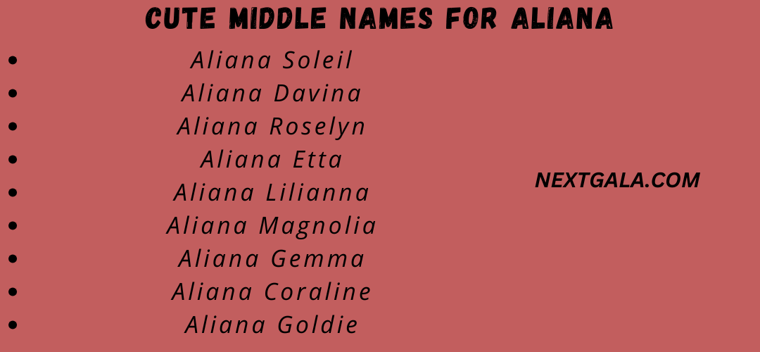 Middle Names for Aliana