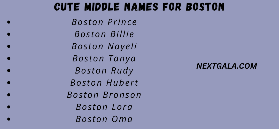 Cute Middle Names for Boston