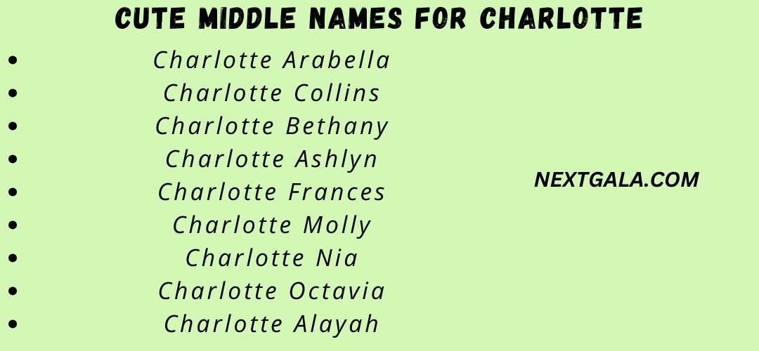 Middle Names for Charlotte