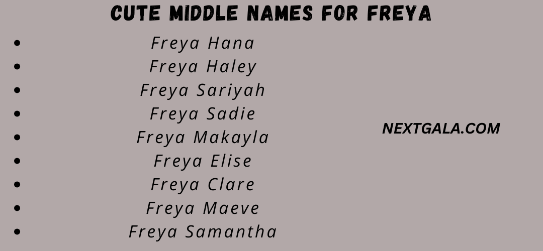 Middle Names for Freya