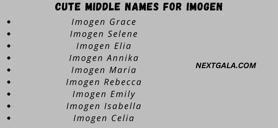 Middle Names for Imogen