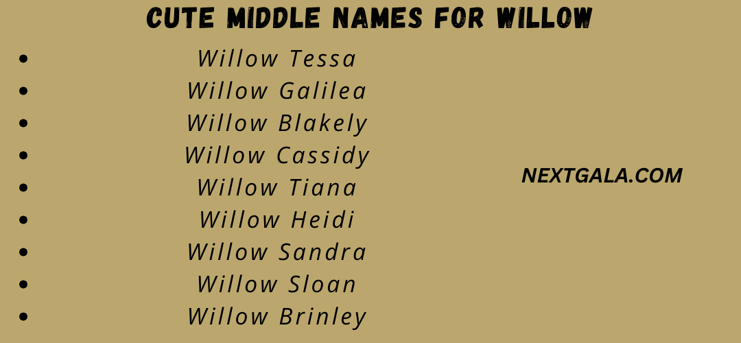 Middle Names for Willow