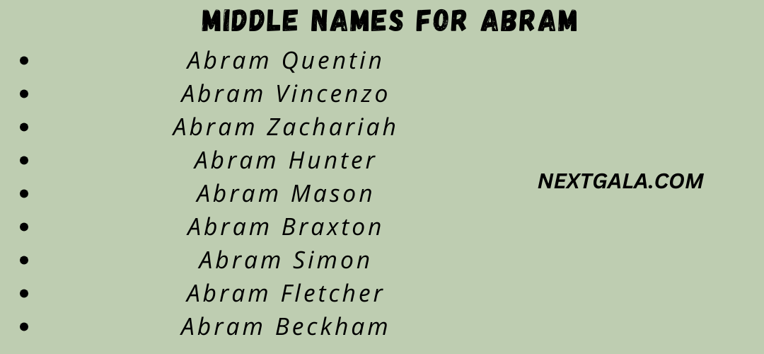 Middle Names For Abram