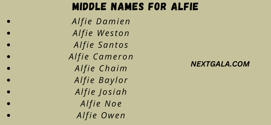 Middle Names For Alfie