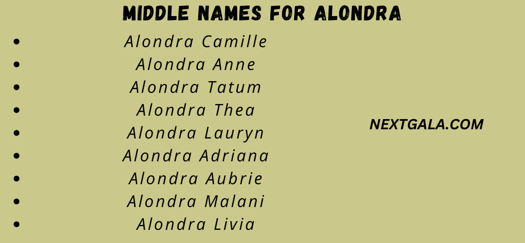 Middle Names For Alondra