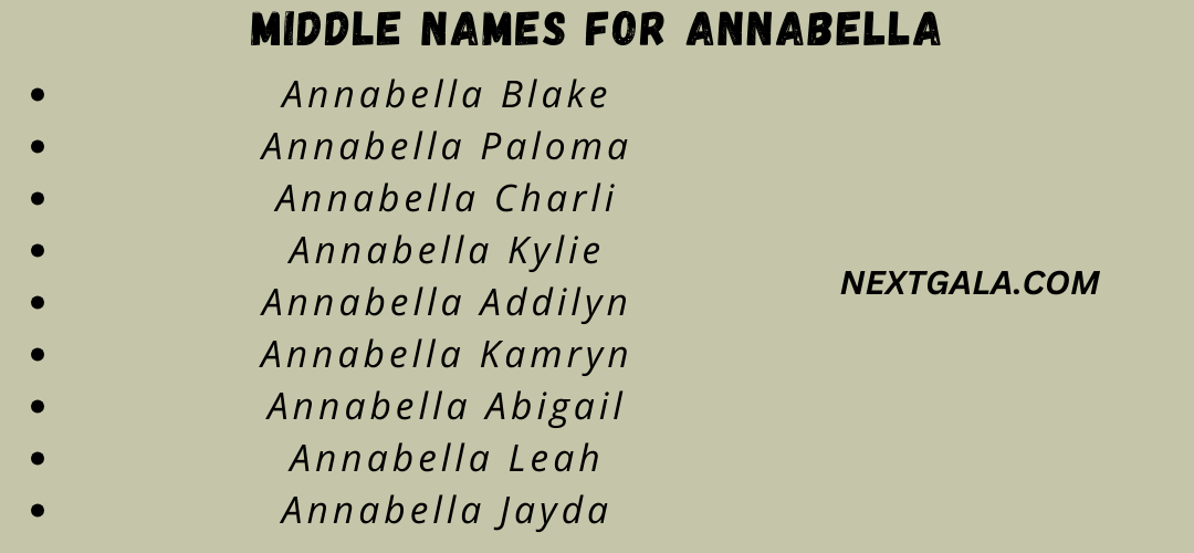 Middle Names For Annabella