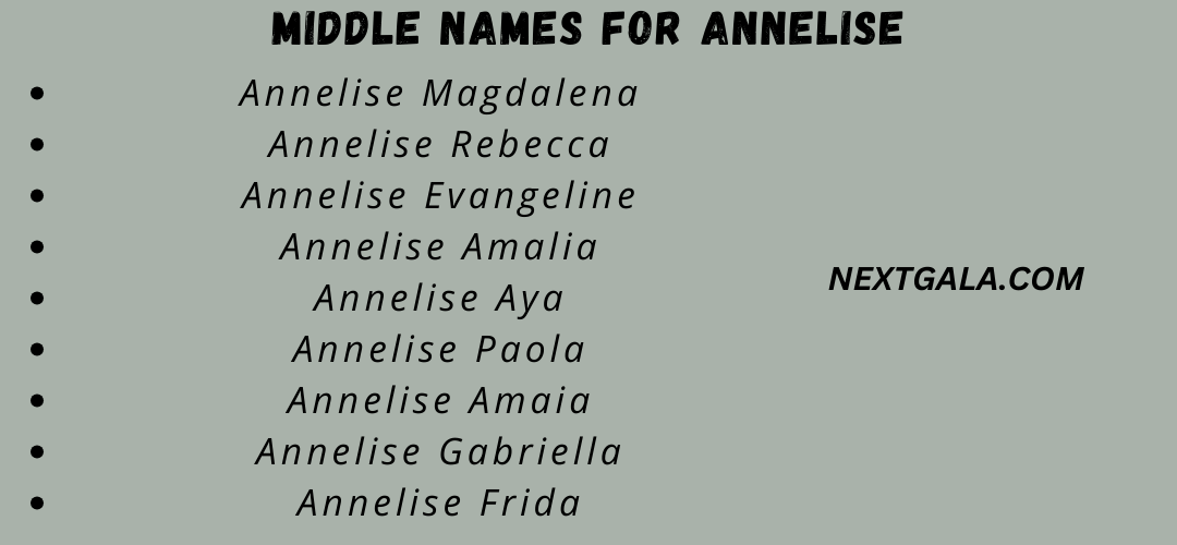 Middle Names For Annelise