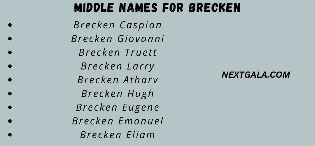 Middle Names For Brecken