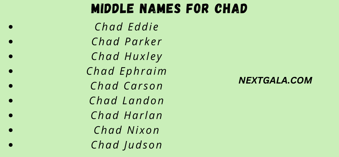 Middle Names For Chad