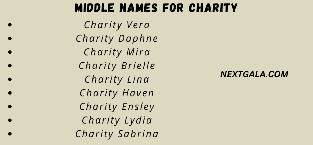 Middle Names For Charity