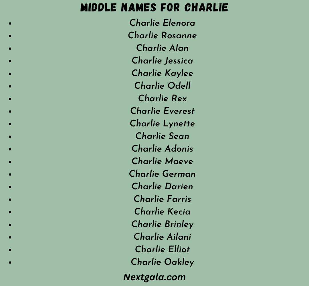 Middle Names For Charlee