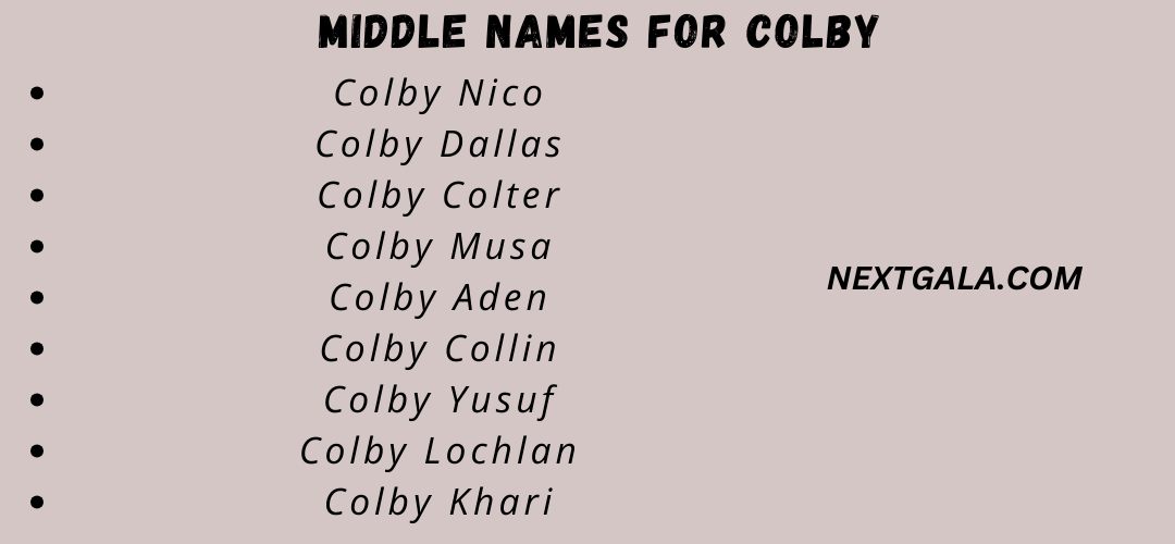 Middle Names For Colby