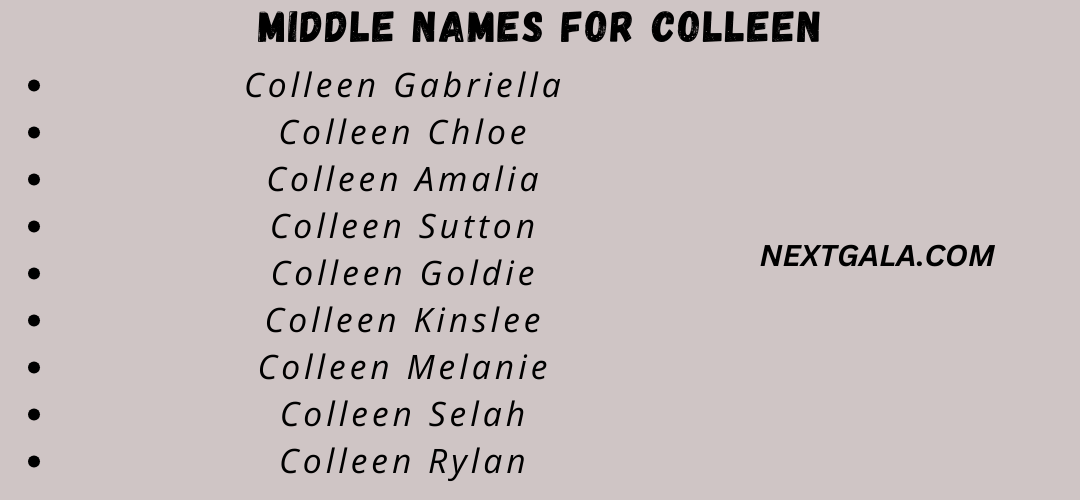 Middle Names For Colleen