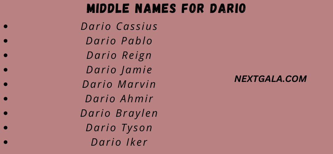 Middle Names For Dario