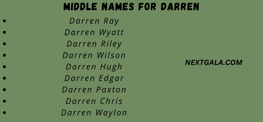 Middle Names For Darren