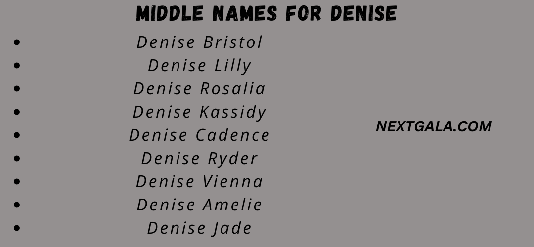 Middle Names For Denise