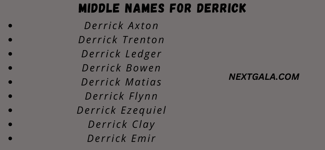 Middle Names For Derrick